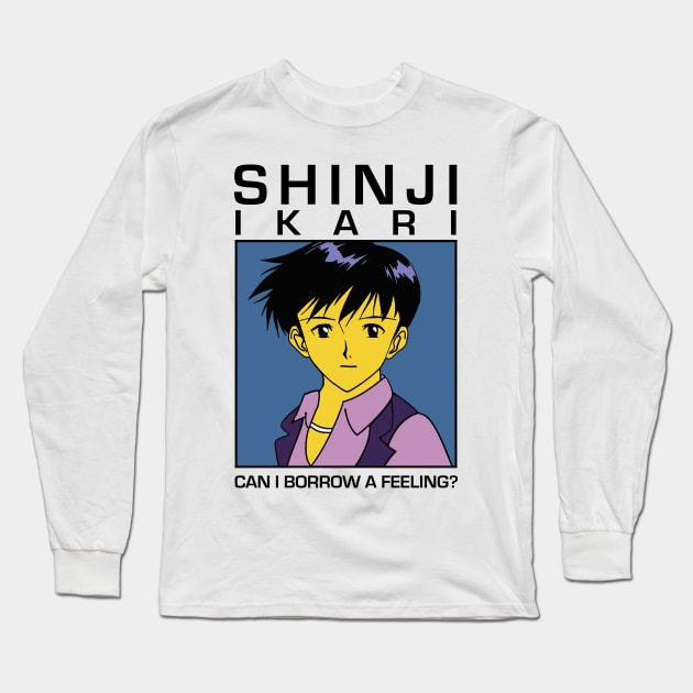 Shinji Ikari /// Can I Borrow A Feeling? Long Sleeve T-Shirt by DankFutura